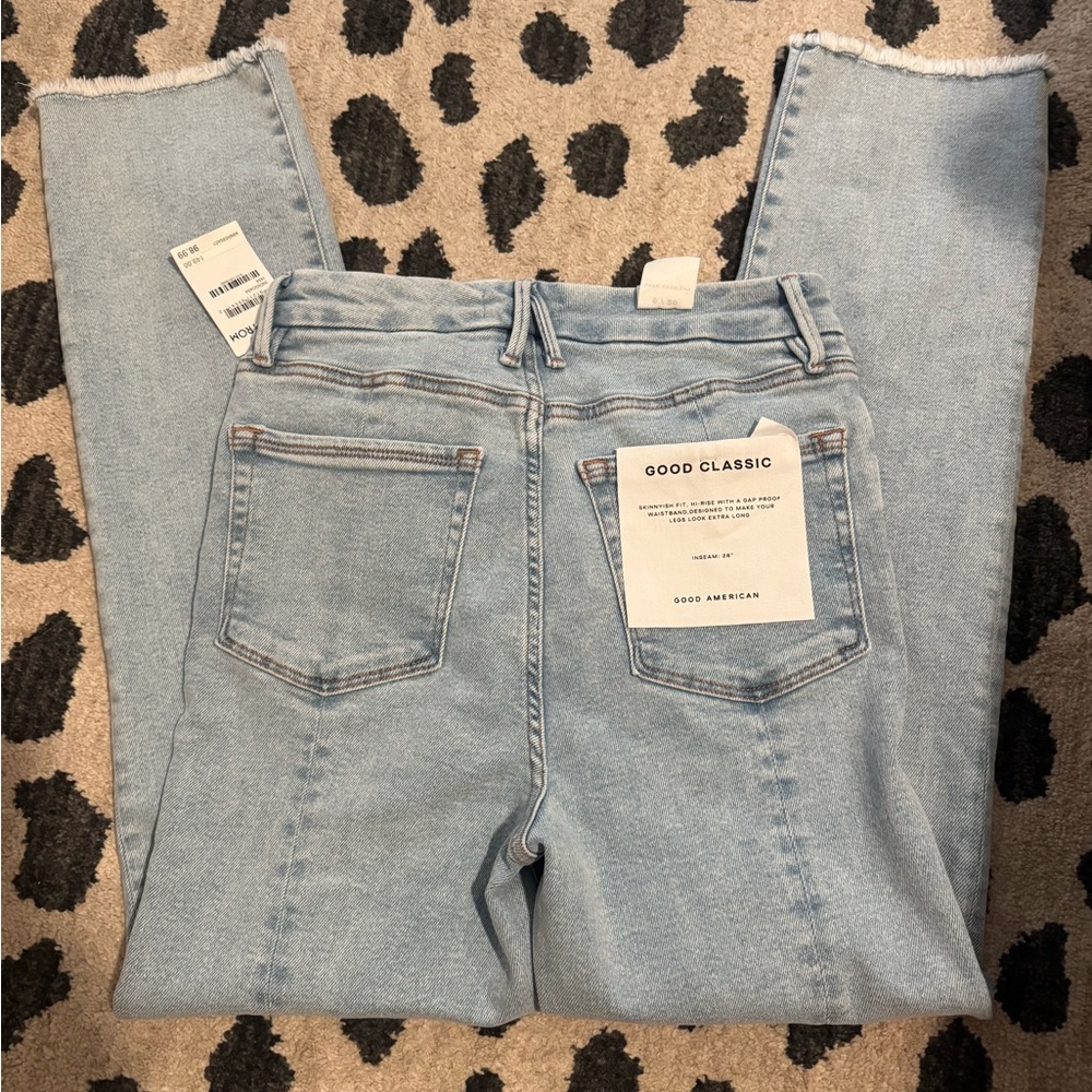 Good American Good Classic Light Denim Straight Leg Jeans